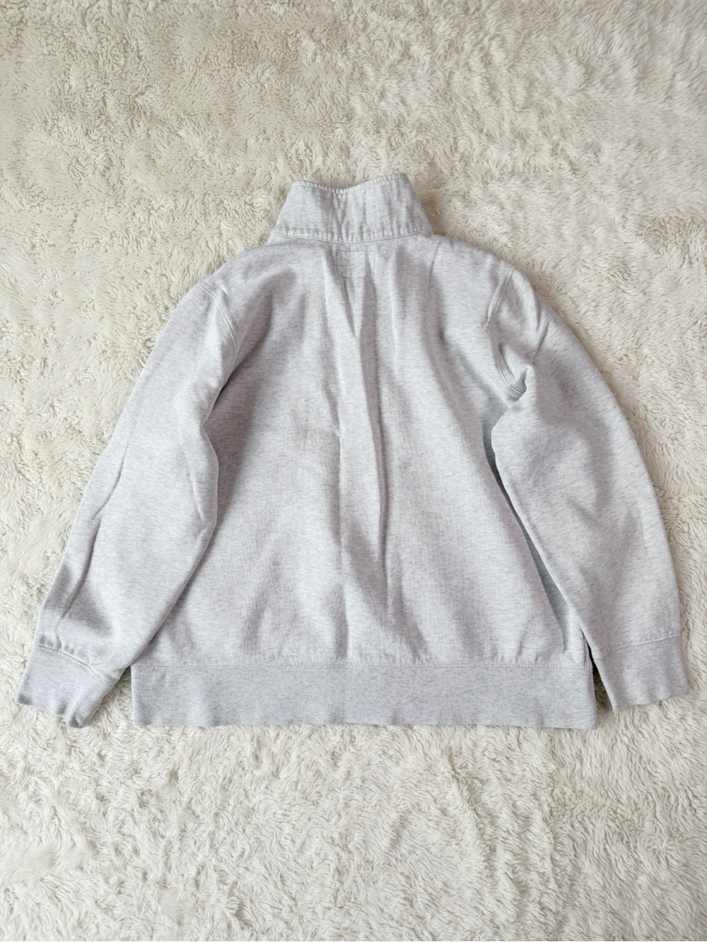 VTG Y2K 90s ROOTS Woman Gray Quarter Zip Cotton Sweater XL Classic Preppy Cozy - Picture 2 of 10